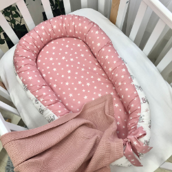Protecție pentru somn - Baby Nest Co-Sleeping Roz Baby Stars